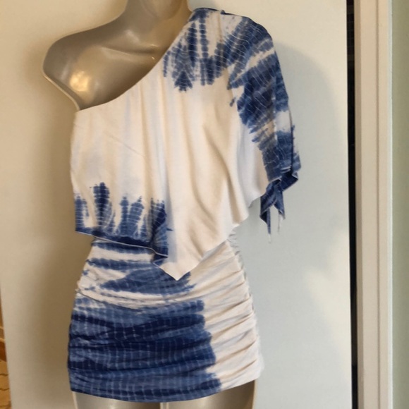 NWT Boston Proper tie dye one shoulder top, Small - Picture 5 of 14